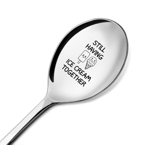 Still Having Ice Cream Together Engraved Spoon - Stainless Steel Dessert & Coffee Spoon