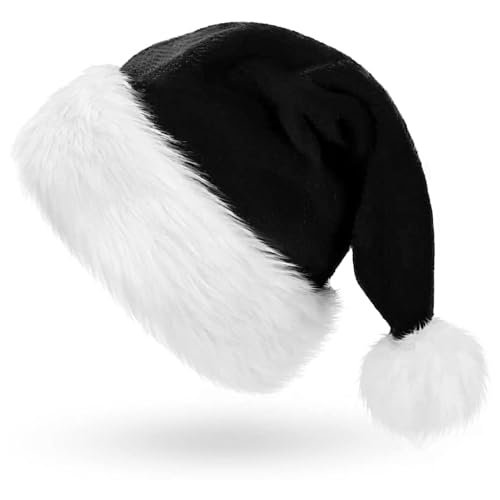 Santa Hat for Adults Velvet Thickened Christmas Hat Warm Touch Holiday Party Cap