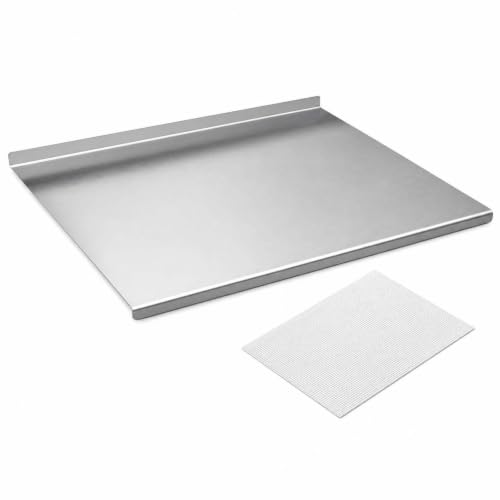 Cycayit 31.5 x 22.8-Inch Stainless Steel Cutting Board with Lip and Nonslip Mat