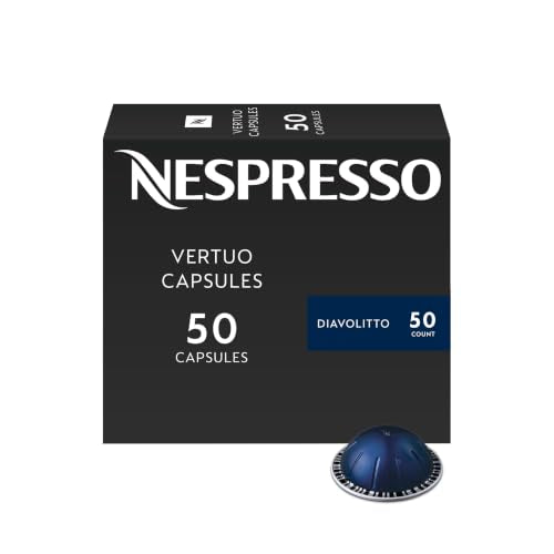 Nespresso Vertuo Diavolitto Dark Roast Coffee Pods - 50 Count Pack