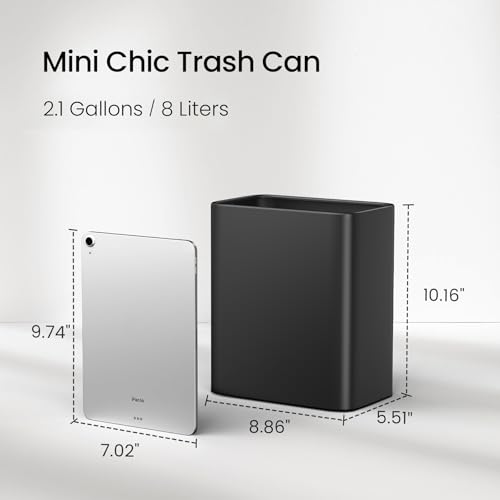 Cesun Small Bathroom Trash Can, 2.1 Gallons, Under Sink Wastebasket,
