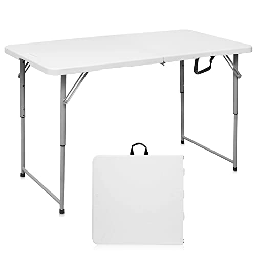 Byliable 4ft Folding Portable Utility Table White - Heavy Duty Plastic