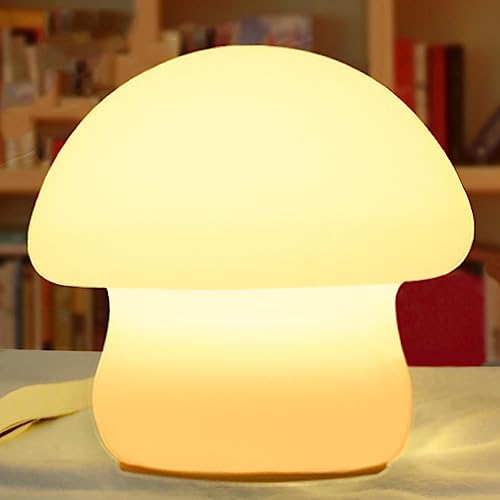 ZKLiLi Cute Shark Night Light, Shark Lights for Boys Girls Christmas Gifts Nightlight Kids Teens Room Decor, Silicone Animal Night Lamp (Mushroom)