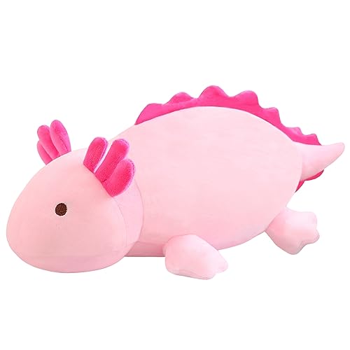 SQEQE Weighted Axolotl Plush Toy, Pink Axolotl Stuffed Animals Cute Plush Pillow, Cute Weighted Stuffed Animals Gifts for Girls & Boys Pink 9.8 Inch, 0.8 Lbs