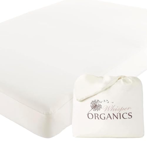 Organic Waterproof Mattress Protector Full Size - GOTS Certified Breathable & Quiet