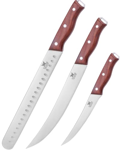 3PCS Professional Brisket Carving Knife Set - Slicing, Trimming & Deboning