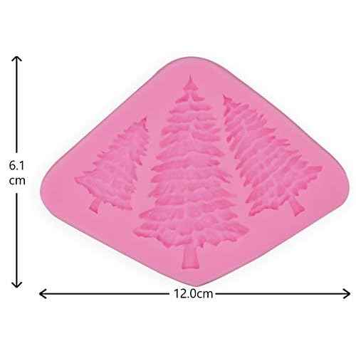 2 Piece Pine Moulds Cedar Mold,Christmas Fondant Mold, Silicone Fondant Molds for Chocolates Candy Pudding Making for Fondant, Fimo Clay, Soap, Chocolate, Cake Decoration