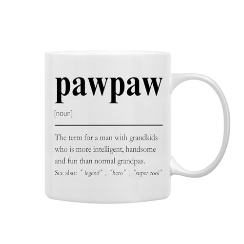 QASHWEY Pawpaw Mug Grandpa Pawpaw Gifts from Grandkids 11oz Ceramic Coffee Cup