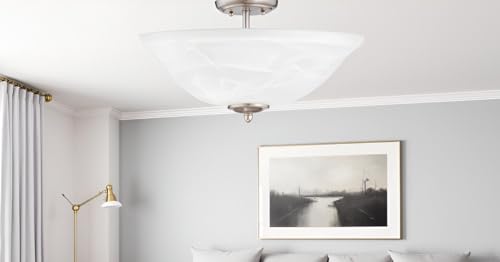 Alabaster Glass Shade for Flush Mount & Semi-Flush Mount - 11.5W x 4H, Variation: Alabaster