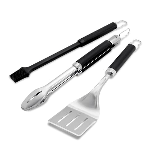 Weber Precision 3-Piece Grill Tool Set - Tongs, Spatula & Basting Brush