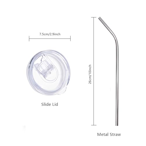 PYD Life 10 Pack 20 OZ Sublimation Skinny Tumblers with Slide Lid & Straw