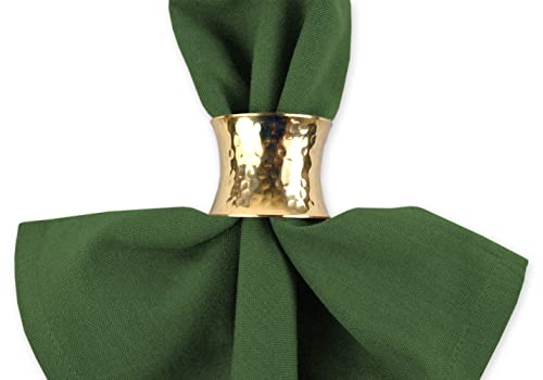 DII Hammered Gold Decorative Napkin Ring Set, 12 Count