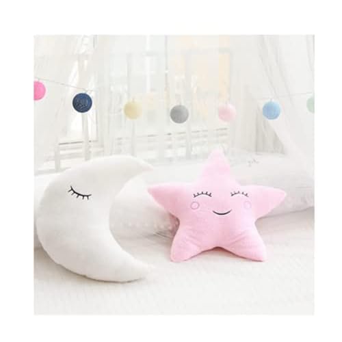 Soft Plush ELONEL Star Pillow Moon Cloud Fresh Cushion Bed Pillow Home Office Sofa car seat Cushion Party Supplies (Clouds (21.5*17.7) inch (55*45) cm, White)