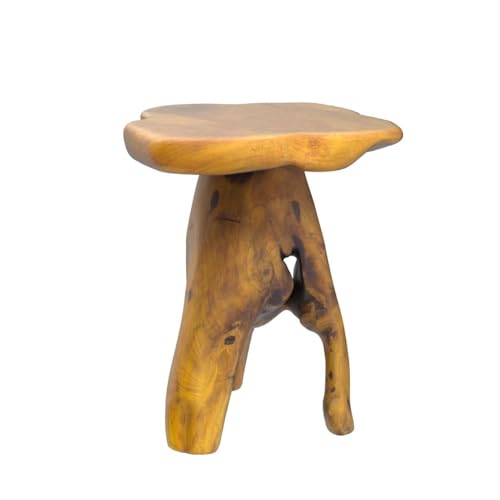 14" x 12.5" Live Edge Wood Side Table - Natural Recycled Cedar Plant Stand, Indoor & Outdoor Use