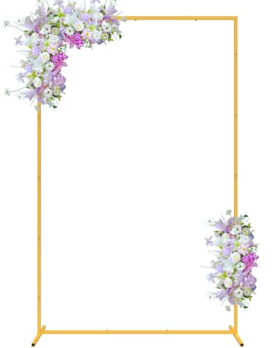 Fomcet Gold Metal Square Backdrop Stand 6.6ft x 4ft Wedding Arch Frame