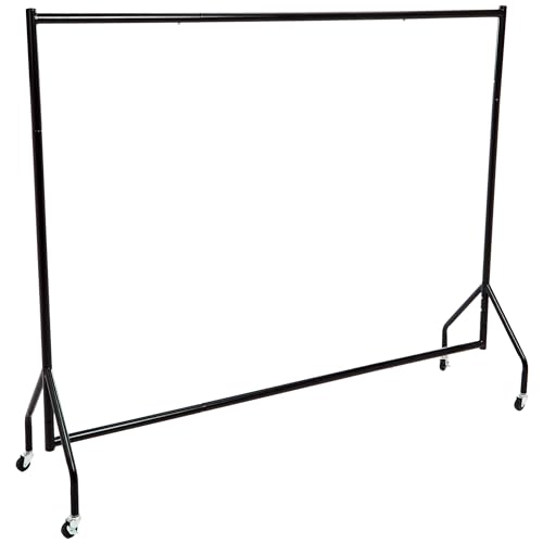 Heavy Duty Portable Garment Rack 1.82 x 1.52 m (72 x 60 inches) Black - Rolling Clothes Organizer for Home & Retail