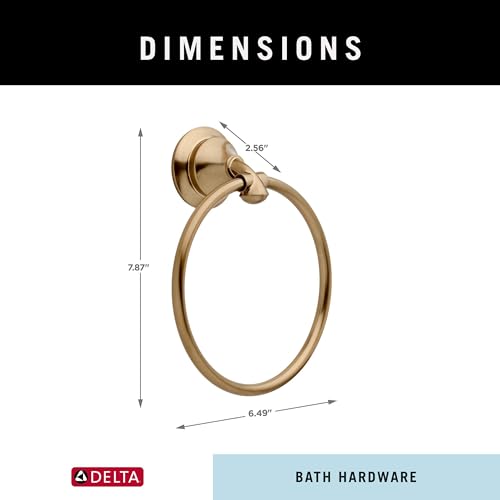 Delta Hand Towel Ring - Champagne Bronze Wall Mount for Kitchen & Bathroom - Linden Accessories