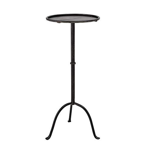 Black Metal Martini Table - Round Side & Accent Table, Sleek Modern Design