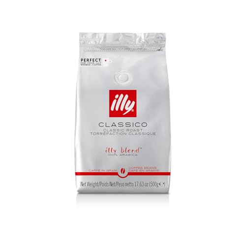 Illy Whole Bean Coffee Classico Medium Roast with Caramel & Floral Notes - 17.6oz Arabica