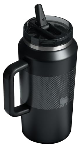 STANLEY Quencher ProTour Flip Straw Tumbler with Leakproof Lid 64 oz | Built-In Straw and Handle | Large Capacity for Travel & Sports | Insulated Stainless Steel Cup | BPA-Free | Black Fade