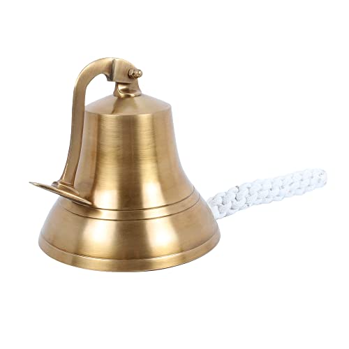 Antique Brass 6-Inch Wall Mounted Nautical Bell - Vintage Hanging Ship Bell - Antique Finish