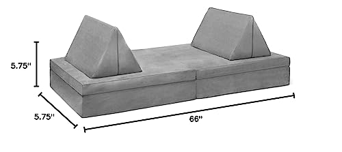Delta Children Cozee 4-Piece Kids Play Sofa Lounger Set Grey