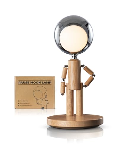 Vadifula Beech Wood Rechargeable Cordless Dimmable Desk Lamp - Touch Nightstand Light