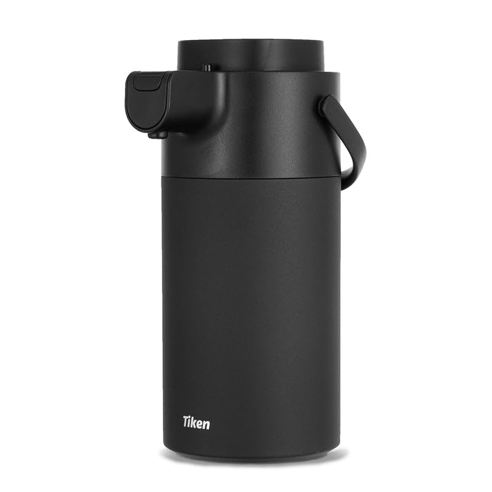 Tiken 135oz Black Insulated Coffee Dispenser with Pump – Hot & Cold Beverage Carafe