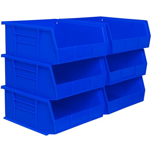 Plastic Storage Bins - Blue, 11x11x5 Inches, 6-Pack, Multi-Purpose Organization