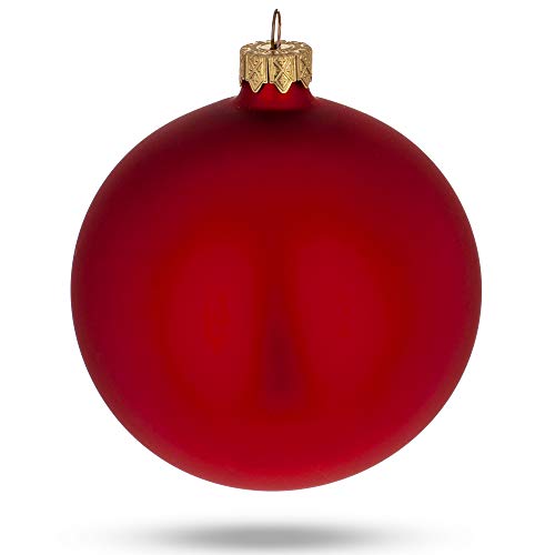 Red Matte Glass Christmas Ornament Set of 4 – 4 Inch Ball Ornaments
