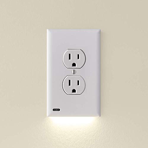 2 Pack GuideLight Night Lights for Duplex Outlets - White - Auto On/Off Sensor