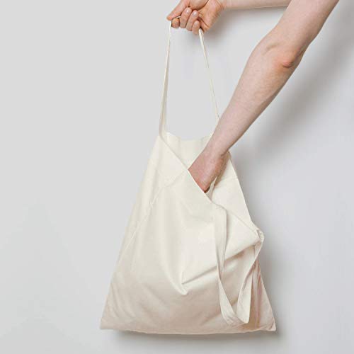 Medium Natural Cotton Tote Bags 50 Pack 15x16 Inch Bulk Cloth Bags with Teflon Sheet