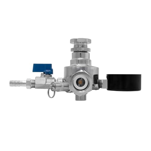 Pack of 1 Dual Gauge CO2 Draft Beer Regulator - Chrome, Kegco KC LH-542