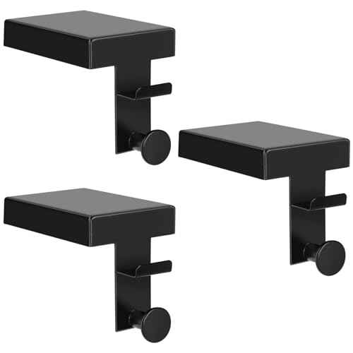 3pcs Black Stocking Holders Sturdy Stocking Hangers 3D Anti-Slip Low Profile Christmas Stocking Holders for Farmhouse Fireplace TV Stand Xmas Decorations Supplies£¨Round£©