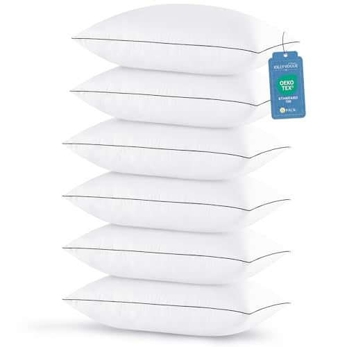 JOLLYVOGUE Standard Size Set of 6 Medium Firm Cooling Pillows - Hotel Collection