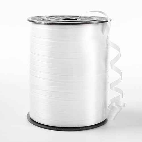 White Curling Ribbon, 500 Yard Christmas Curling Ribbons for Gift Wrapping, Balloon String for Balloons Curly Ribbon, Gift Bow Ribbons for Baby Shower, Florist Flower Party Decorations