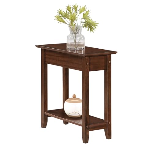 Espresso American Heritage Flip Top End Table with Hidden Storage & Lower Shelf