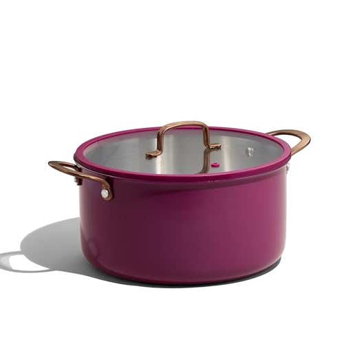 8QT Full Clad Tri-Ply Stainless Steel Stock Pot with Lid - Purple, Dishwasher Safe, Even Heating, All Stoves Compatible