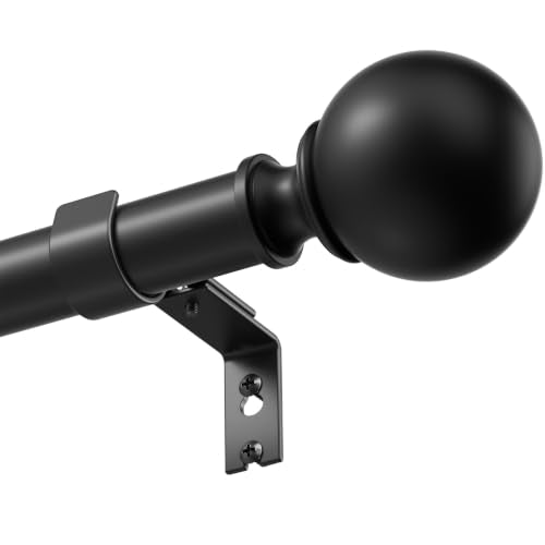 Heavy Duty Extra Long Curtain Rod 66-240 Inch Black - PeSenp Variation