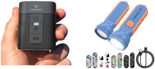 ETENWOLF AIR 3 Air Pump for Inflatables - Rechargeable Mini Flashlight with Fun Stickers