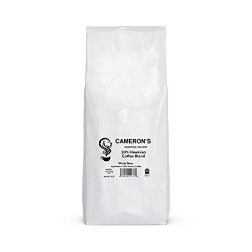 Cameron's Whole Bean Coffee 10% Hawaiian Blend - 4 Pound Bag - Variation of 10% Hawaiian Coffee Blend / 64 Ounce