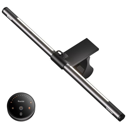 Quntis Gray Monitor Light Bar with Backlight, Eye-Care Desk Lamp & Remote