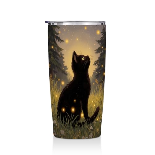 Jztco Cat Gifts for Women 20 oz Skinny Tumbler - Cute Cats Stainless Steel Insulated, Multi 1472