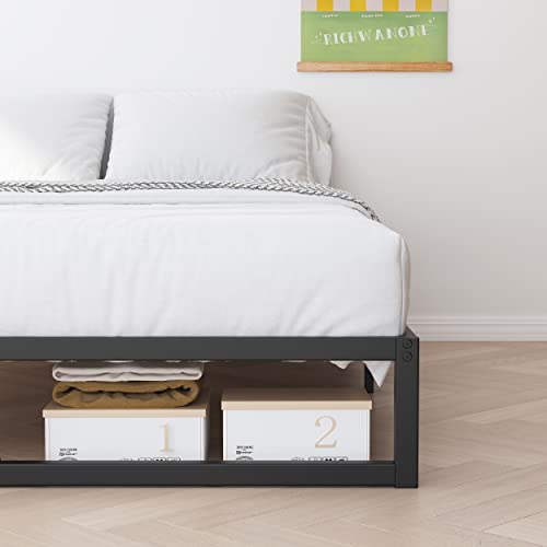 Richwanone 8 Inch Queen Metal Bed Frame - Heavy Duty Platform Bed, Noise-Free, Easy Assembly, Black