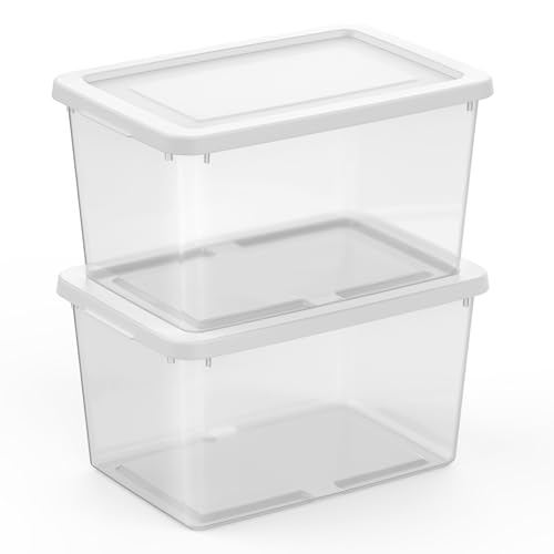 Sterilite 20 Quart Stackable Clear Plastic Storage Bins - 6-Pack