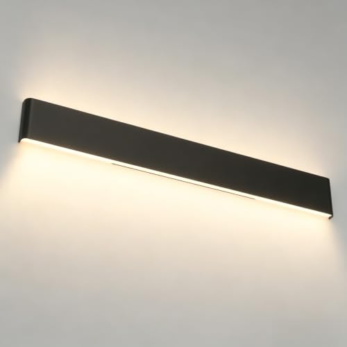 Modern Vanity Light Fixture 43.3 Inch Black Wall Sconce for Bathroom Mirror - Warm Light Variation