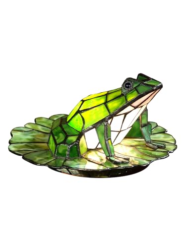 Whimsical Frog Lily Pad Accent Lamp - Tiffany Style 3D Glass Art