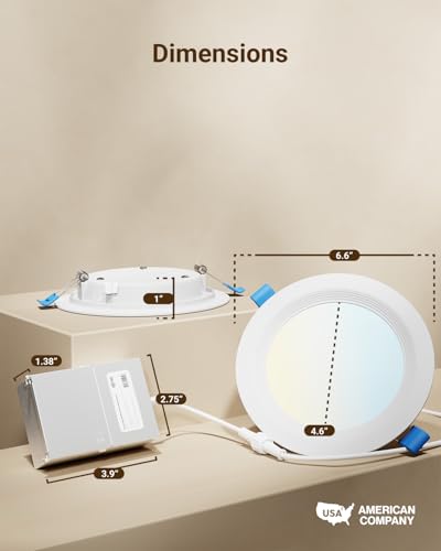 Sunco 6 Inch Canless LED Recessed Lights - Dimmable 5CCT, 14W, 12 Pack