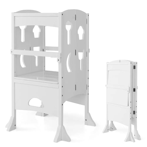 HONEY JOY Kitchen Step Stool for Toddlers, Children Wooden Standing