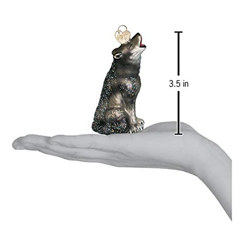 Old World Christmas Howling Wolf Glass Ornament for Tree – Wolf Variation